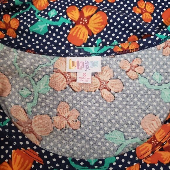 LuLaRoe Macy Polka & Floral Maxi Dress SMALL - Picture 14 of 15